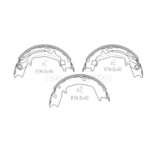 Колодки барабанные зад HYNDAI SANTA FE 01-06/GETZ 02-09/SONATA 98-04 SAT