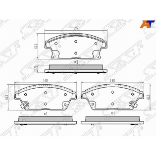 Колодки тормозные перед CHEVROLET CRUZE /AVEO 09-/OPEL ASTRA J 10- (диски 300мм) SAT