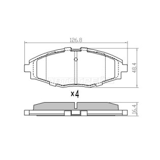 Колодки тормозные перед DAEWOO NEXIA 12-/ZAZ CHANCE 02-/CHEVROLET LANOS 05- ( для диска 236mm) SAT