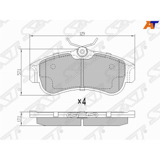 Колодки тормозные перед NISSAN ALMERA N15/16/PRIMERA P10/11 SAT