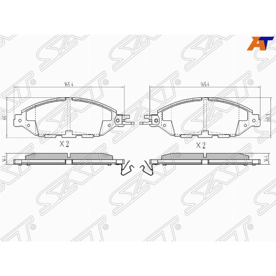 Колодки тормозные перед NISSAN MURANO Z52 16-/PATHFINDER R52 15- SAT