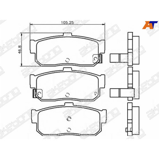 Колодки тормозные зад NISSAN BLUEBIRD U14 96-01 CEFIRO 98-02 SUNNY B15 98-04 AKEBONO