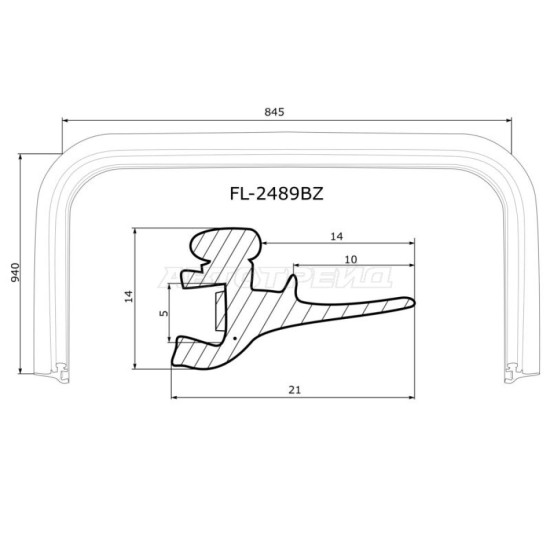 Молдинг лобового стекла SUBARU LEGACY/OUTBACK 03-09 FLEXLINE