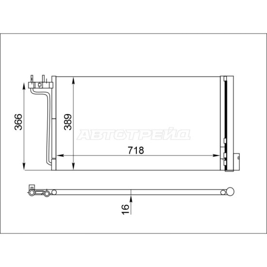 Радиатор кондиционера FORD FOCUS III 14-/C-MAX 15- SAT