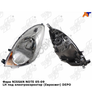 Фара NISSAN NOTE 05-09 лев под электрокоректор (Евросвет) DEPO