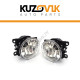 Фары противотуманные ЛЮКС комплект Renault Duster (2 шт) левая + правая с регулировкой угла наклона и лампочками KUZOVIK