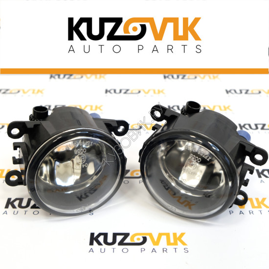 Фары противотуманные комплект Renault Fluence (2010-2017) 2 штуки левая + правая с регулировкой KUZOVIK
